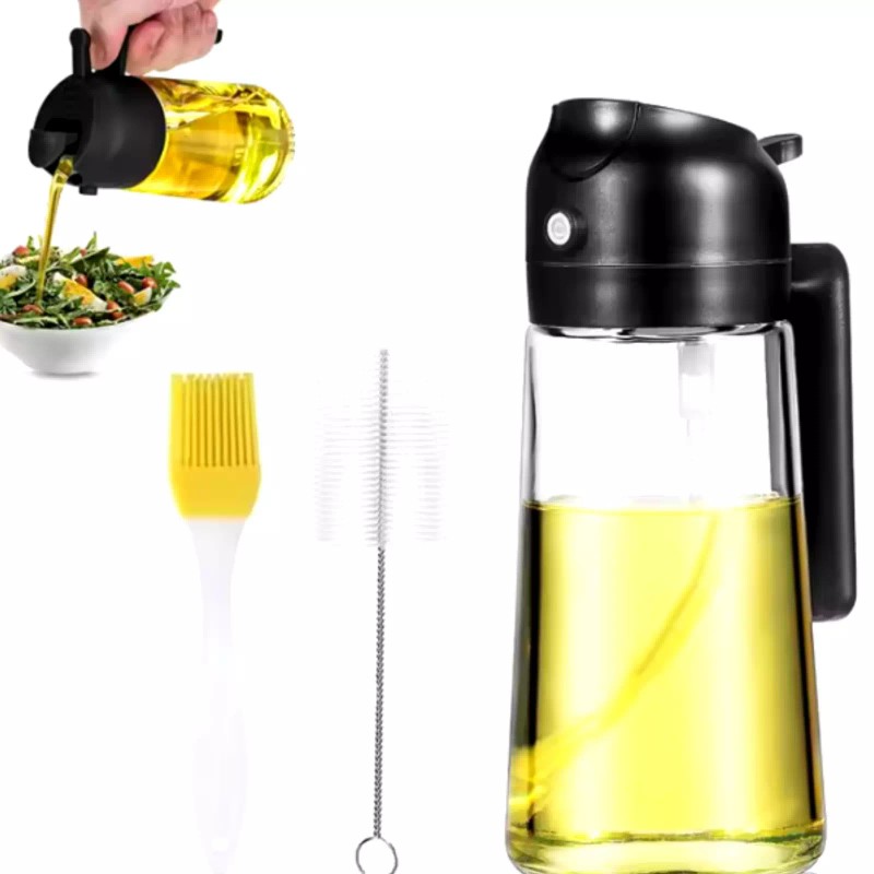 Javelox 16oz Oil Dispenser Bottle and Sprayer For Cooking 2-in-1