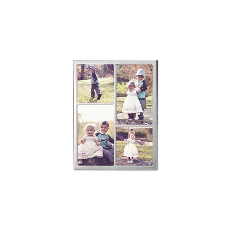 Lawrence Frames 710688 Silver Standard Metal 4 Opening Picture Frame
