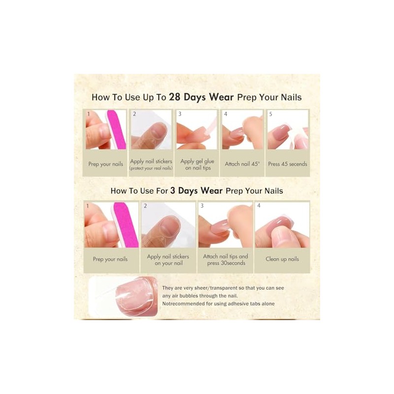 Uñas postizas de gel rosa bebé cuadradas medianas, uñas postizas