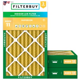 Filterbuy 17.5x27x4 Air Filter MERV 11 Allergen Defense (3-Pack), Pleated HVAC AC Furnace Air Filters Replacement (Actual Size: 17.50 x 27.00 x 3.63 Inches)