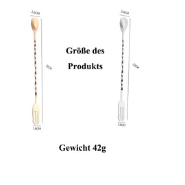 HSYTEK Bar Spoon, Set of 2 Cocktail Accessories, Cocktail Spoons, Long Stainless Steel, Coffee Spoon, Mixing Spoon Long for Bar, Coffee, Bar, Cocktail Shaker, 2 Colours (32 cm)