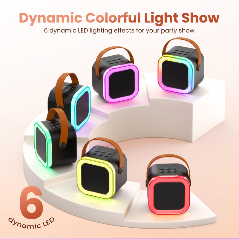 Karaoke Machine for Kids Adults, Portable Bluetooth Mini Karaoke Microphone