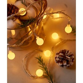 WFGGEH Globe String Lights, 10ft 20 LED USB Powered Globe Fairy String Lights Warm White for Birthday Party Wedding Christmas Home Decoration, WLD0002