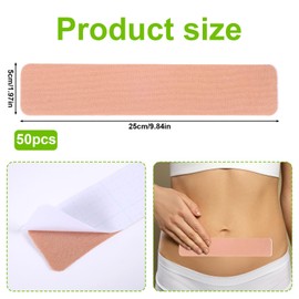 50pcs Thigh Lift Tape for Women, Waterproof Tummy Lifting Body Tape Elastic Skin Tightening Patches Long Lift Patches for Loose Skin Flat Stomach Back Fat Belly