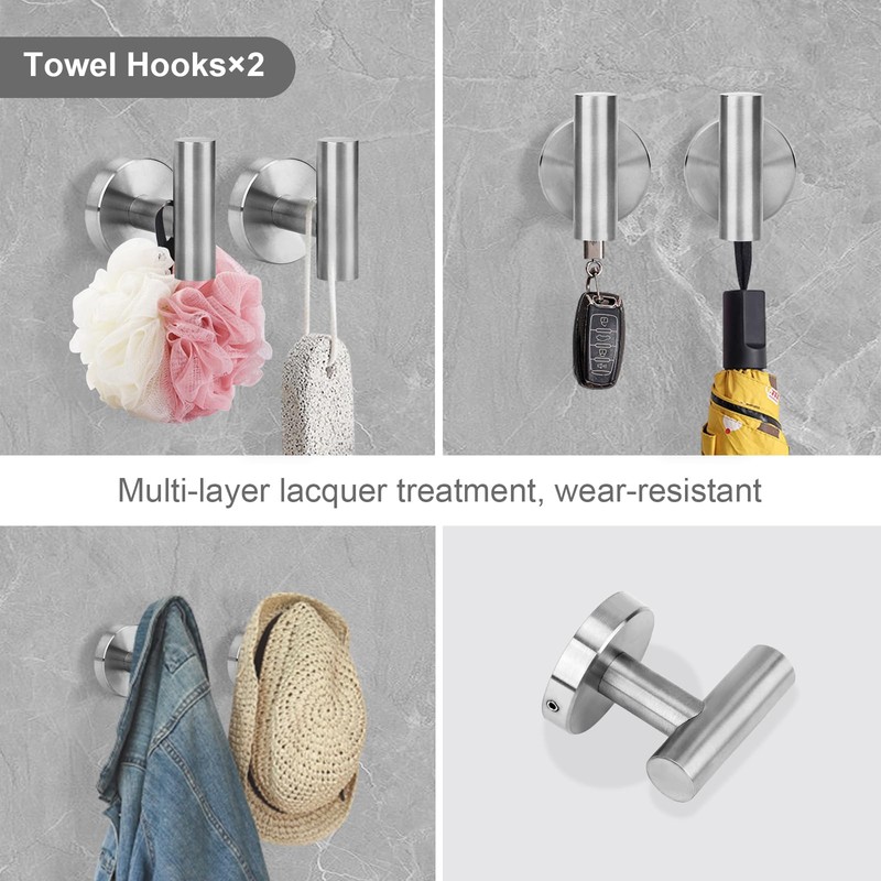 Ntipox Brushed Nickel Bathroom Hardware Accessories Set 5 Piece, Stainless