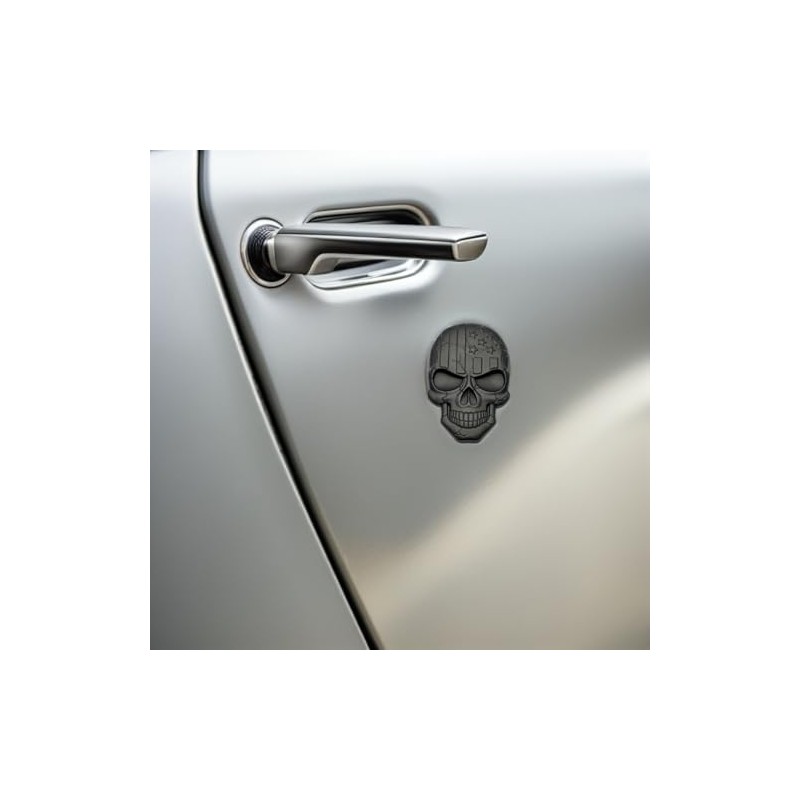 WOONEKY Emblema Decorativo De Calavera 3d Pegatinas De Zinc Para