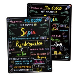 First Day of School Sign, First Day of School Board 11x14 Inch Double Sided Back to Classroom for Boys & Girls, Kindergarten Preschool 1st Grade Supplies, First and Last Day of Chalkboard