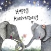 ALEX CLARK Happy Anniversary Elephants Foil Card
