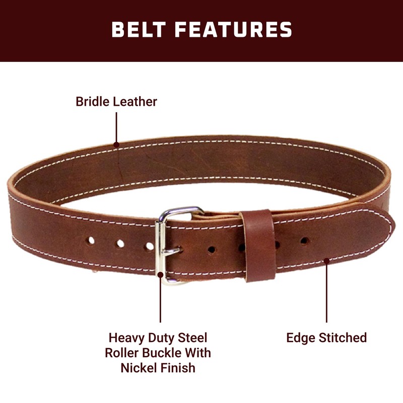 Occidental Leather 2" Leather Work Belt - Large, OxyRed -