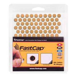 FastCap - Screw Hole Covers, 1/2'' (13mm) Stickers - Professional Woodworking & Cabinetry - 5 - Sheets (280 - Caps) - Woodgrain PVC, Color - Light Maple (FC-1/2-868388)