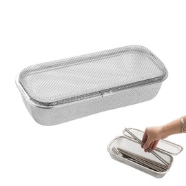 YUNYDSM 10.4×4.5×2.5’‘ Dishwasher Utensil basket, Stainless Steel Dishwasher Silverware Basket, Dishwasher Organizer for Small Items, KitchenScoops, Forks, Chopsticks Cleaning