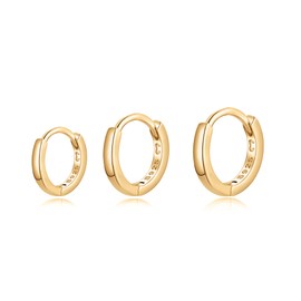 Silver Earrings for Women 925 in Various Sizes. Hoop Earrings Made of 925 Silver for Women or 18K Gold, Ideal as a Gift for Mother's Day... Earrings Girls. Jewellery Women, Gold - silver, No Gemstone