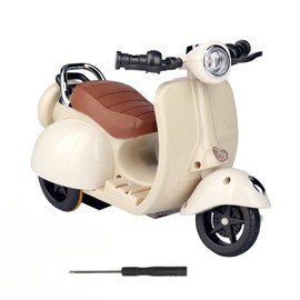 Scooter Toy for 17cm Doll, Mini Scooter with Seat Lights & Music, Interactive Rotating Plush Doll Car Accessories for Best Gifts, No Doll