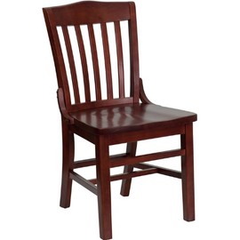 Flash Furniture 4 Pack HERCULES Series School House Back Mahogany Wood Restaurant Chair