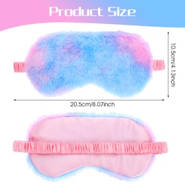 Oruola 4pcs Girls Sleep Mask,Kids Eye Mask for Sleeping,Comfortable Sleep Mask Plush Blindfold Satin Back Rainbow Faux Fur Sleep Mask for Kids Women Men Travel Nap Colorful