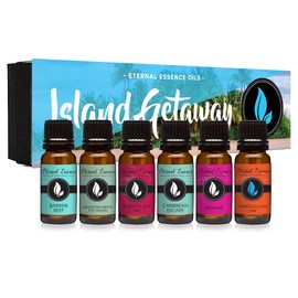 Eternal Essence Oils Island Getaway Set of 6 Premium Fragrance Oils - Includes Barrier Reef, Mountain Meets The Ocean, Beautiful Day, Caribbean Escape, Mermaid, and Honolulu Sun Hype - 10ML