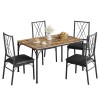 Jojoka Dining Set Table with Upholstered Chairs for 4, Small