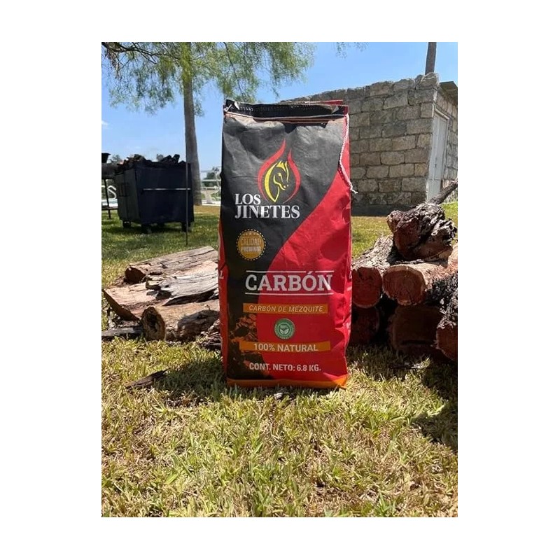 Los Jinetes Carbón 6.8 Kg + Briqueta De Carbón 4