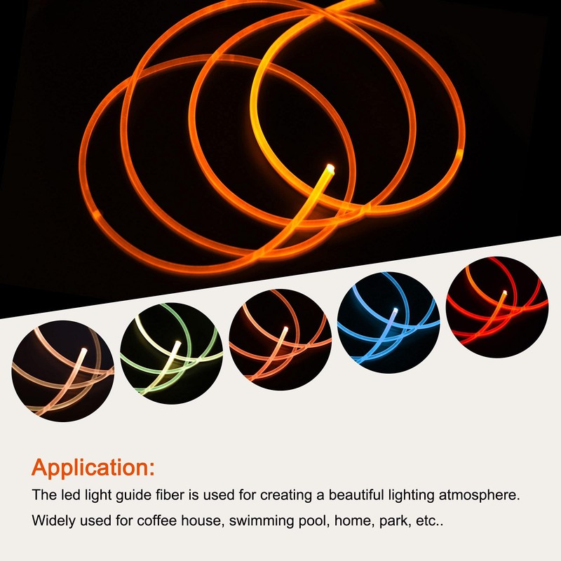 sourcing map PMMA Side Glow Fiber Optic Cable 6mm 3.0M