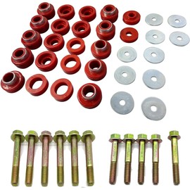 D-ETEGNIK Body Cab Mount Bushing and Bolt Kit for 1987–1995 Jeep Wrangler YJ – No Body Mount Sleeve Included