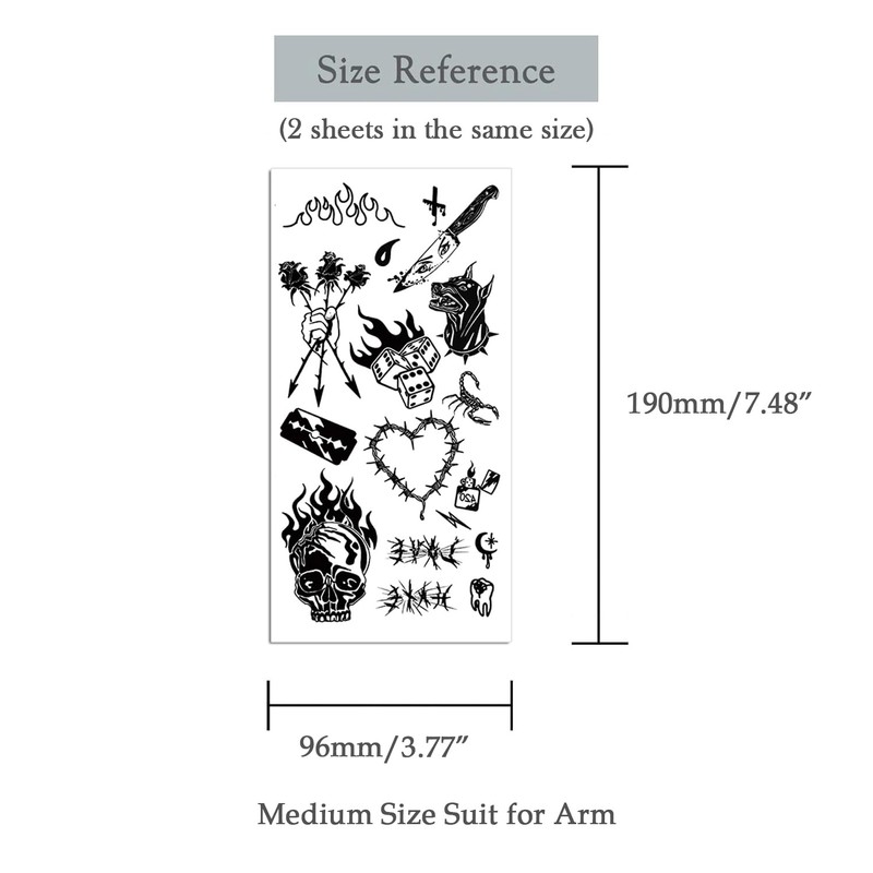 Oottati 20+ Pieces Old School Temporary Tattoos for Adults Men