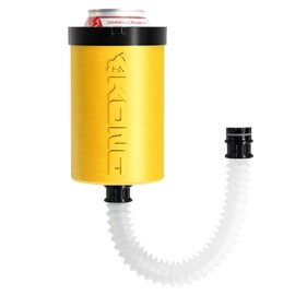 The Kong 2.0 - A Portable Can or Bottle Cooler/Cup With A Detachable, Expandable, Hose To Funnel Your Drink (Yellow)