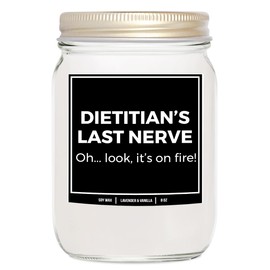 You Nique Designs Gifts for Dietitians 8oz Candle, Registered Dietitian Gifts, Registered Dietician Candle for Women, Men, Nutritionists, Appreciation Surprise Idea (Mahogany Teakwood)