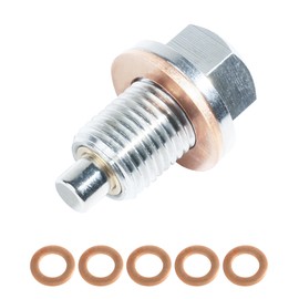 iolory Car Magnetic Oil Drain Plug,Magnetic Oil Drain Plug,Automotive Replacement,Magnetic Aluminum Oil Drain Plug Sump Drain Nut Bolt with Copper Gasket,Suitable for Cars (M12×1.5)