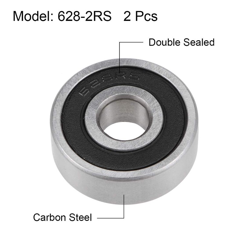 sourcing map 628-2RS Deep Groove Ball Bearings Z2 8mm X