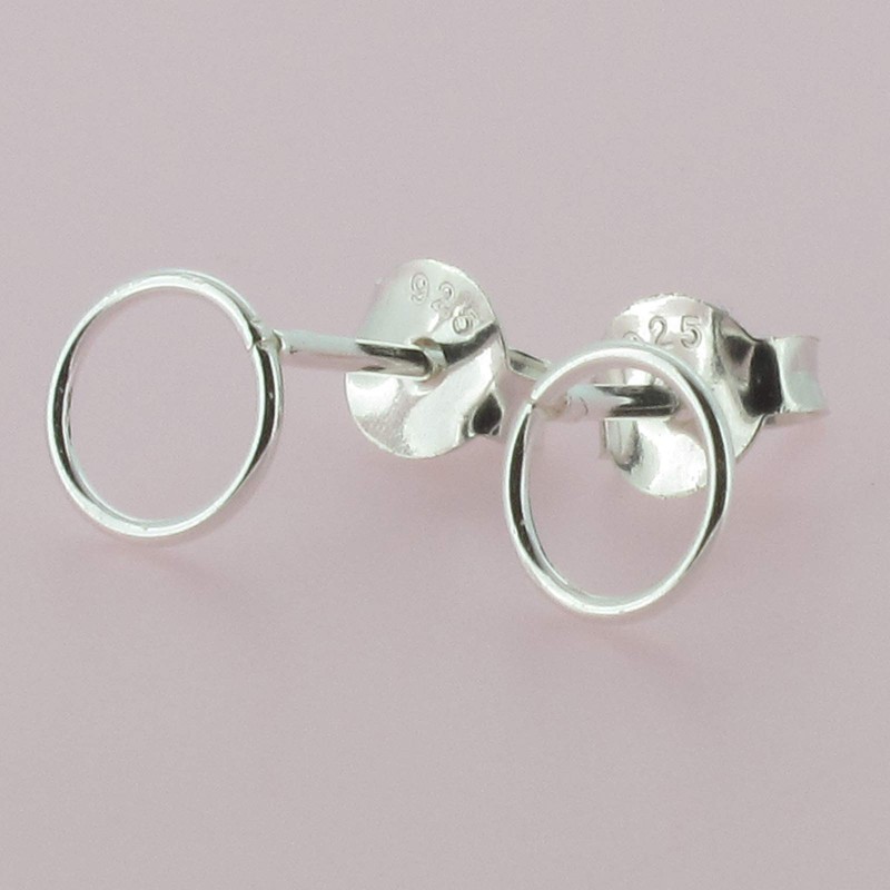 Touch Jewellery 925 Sterling Silver Circle Stud Earrings