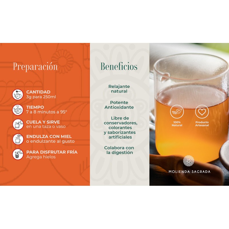 Molienda Sagrada Tisana Manzana Dulce/Infusión Frutal / 15 sachets biodegradables