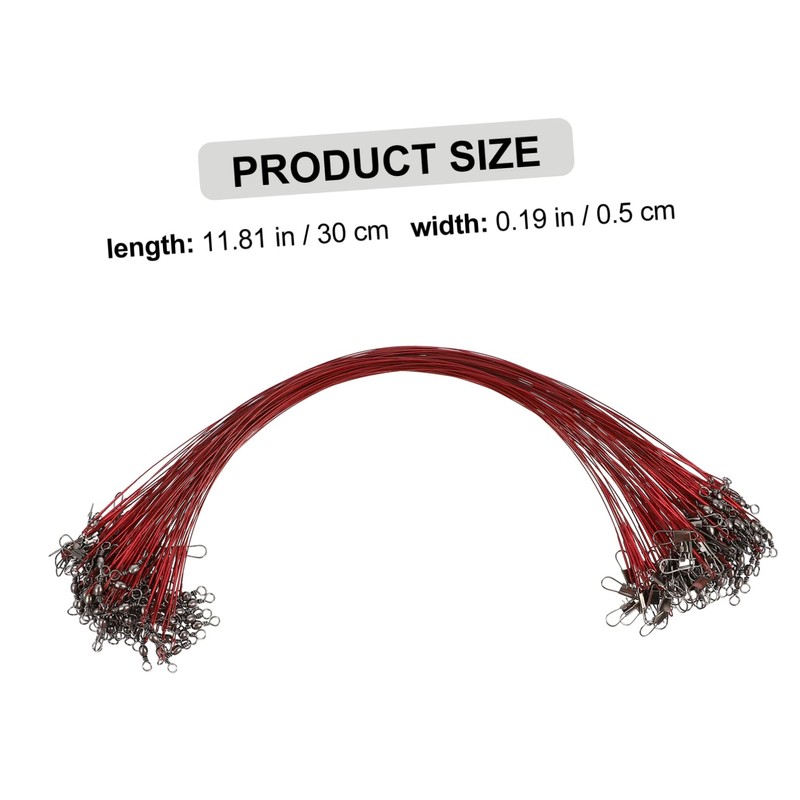 NOLITOY 100pcs Fishing Wire Leader with Swivel Bite-Resistant Rig for