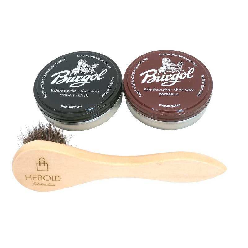 Burgol Hebold Schuhmacherei Small Set Shoe Wax Black Bordeaux and