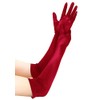 EORUBE Long Opera 1920s Satin Gloves for Women Elbow Length Party Costume Gloves (Smooth 20.5" - Red)