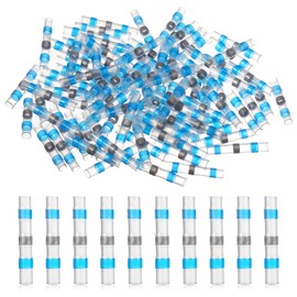 100PCS Heat Shrink Butt Connectors Solder Seals Wire Connectors Waterproof Heat Shrink Connectors Wire Butt Terminals Automotive Solder Stick Connector for Marine Vehicle Electrical Engineering