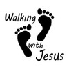 Walking with Jesus Footprints Vinyl Decal Sticker Christian God Church