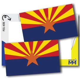 Magnet Me Up Arizona US State Flag Bumper Sticker, 3x5 2 Pack, Sticker for Cars, Laptops, Toolbox - Outdoor UV Vinyl Adhesive, Fade Resistant, Made in USA