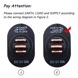 mxuteuk 4pcs 12V 30A Blue LED On-Off Rocker Switch Waterproof Toggle Triangle Plug Switch for Car Truck RV Motorcycle Boat Marine Control ASW-20D-BU