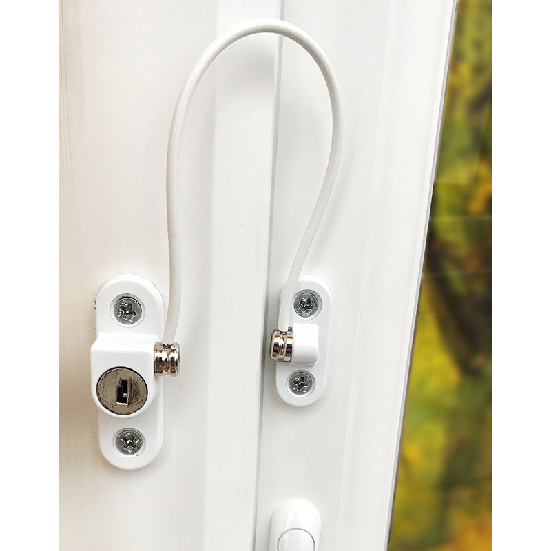2 x UPVC Window Cable Restrictor Lock with Screws Child