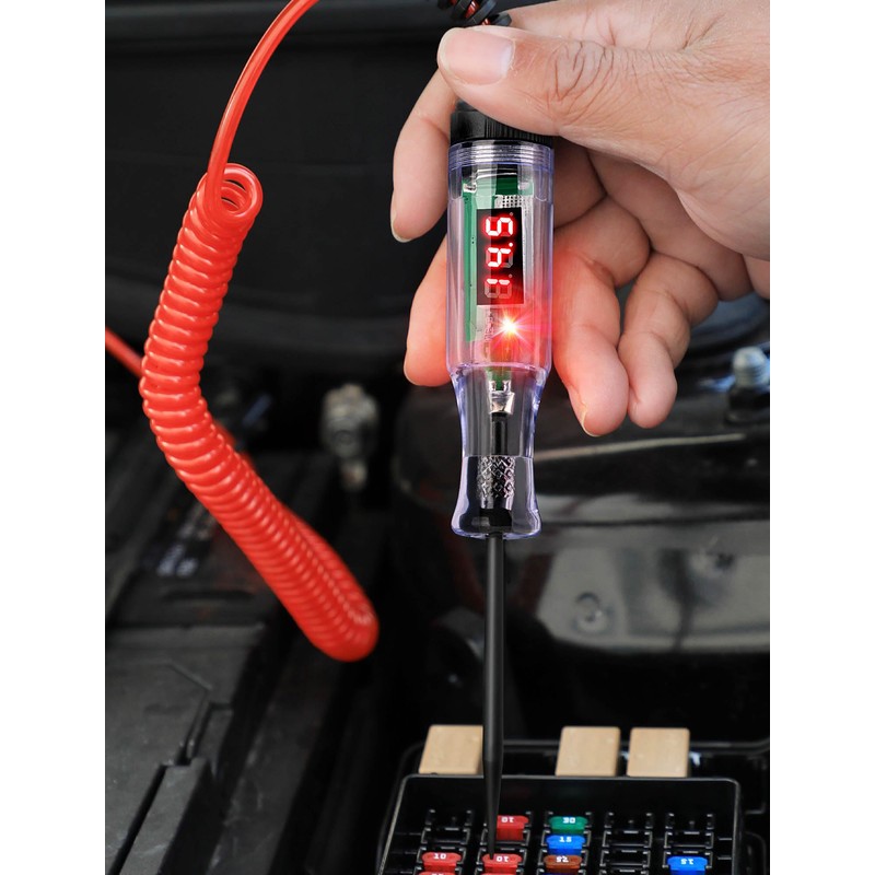 Test Light Automotive 5-90V Digital LED Light Tester with Voltage