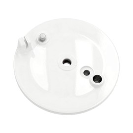 Rear Brake Plate White with Bore with Slot - for Simson KR51/1 Schwalbe, SR4-2 Star, SR4-3 Sperber, SR4-4 Habicht