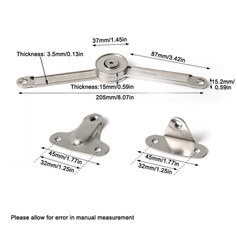 2Pcs Soft Close Lid Support Hinges 110° Folding Lid Stay
