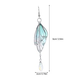 AUTSUPPL Orecchini pendenti con strass eleganti per donne, accessori per cosplay e feste, creazione fai da te, con ganci flessibili, 9.00X2.00X0.20CM, brass, resin