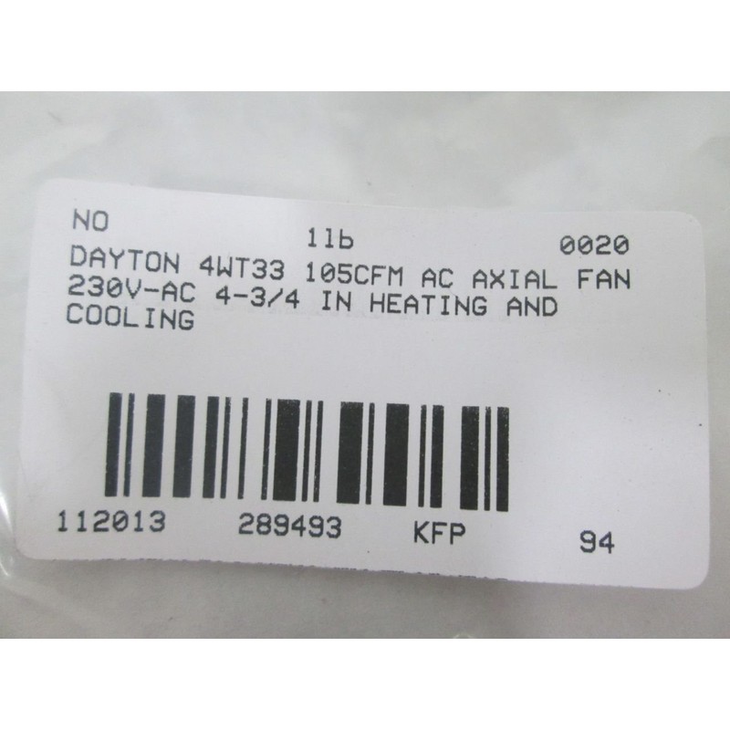 NEW DAYTON 4WT33 105CFM AC AXIAL FAN 230V-AC 4-3/4 IN