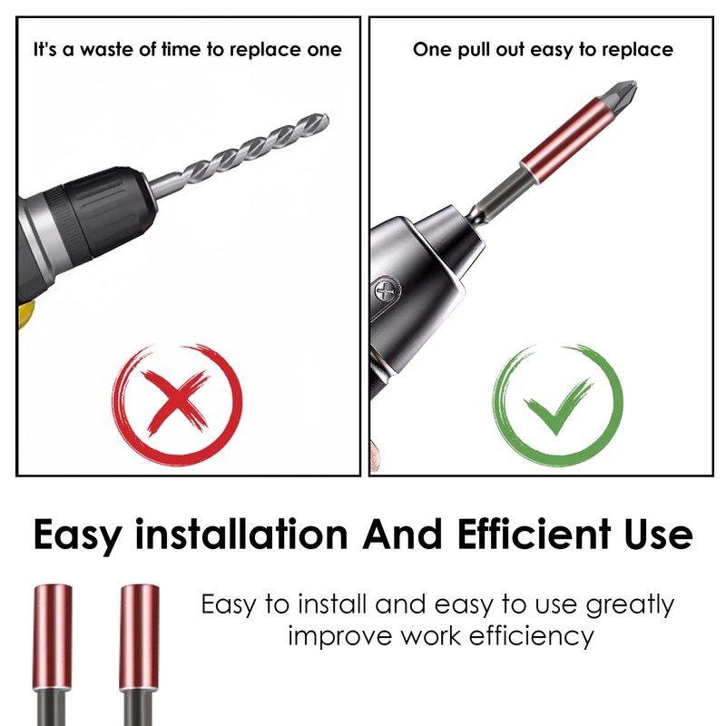 2pcs Drill Bit Extension Holder 12inch 300mm Long Magnetic Impact