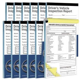IMXYO 600 Sets Daily Pre Trip Inspection Book for Trucker,2 Part Carbonless,Driver's Vehicle Inspection Report, 5.5 x 8.3 Inch (50 Sets/Book, 12 Books)