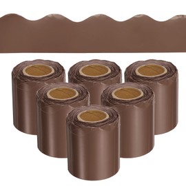 sourcing map 6 Roll Bulletin Board Border 196.8 Feet Scalloped Border Trim Decorative Rolled Classroom Borders for Bulletin Board Home Classroom Office Decoration, Brown
