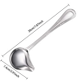 Patelai 2 Pieces Small Ladle Gravy Ladle Drizzle Spoon 1 Ounce Stainless Steel Saucier Sauce Soup Spoon for Spooning Gravies and Sauces