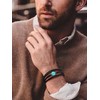 Starnny Men Turquoise Bracelet Leather Cuff Bracelet for Men 23cm