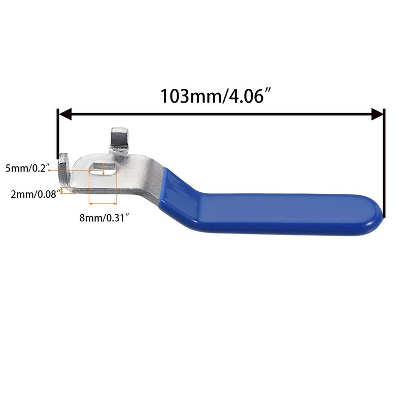 3pcs Blue Lever Handle for Ball Valve Total length 103mm,Hole